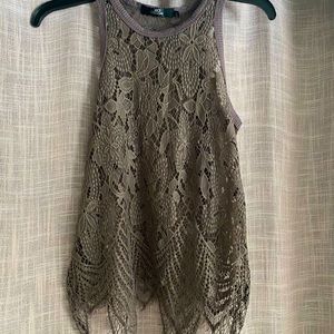 BKE Boutique lace racerback tank